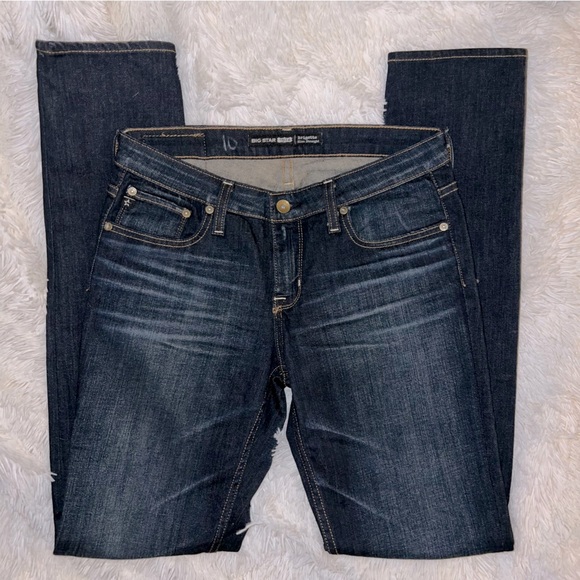 Big Star 1974 Brigette Slim Straight Dark Denim Jeans Size 28R - Picture 3 of 10